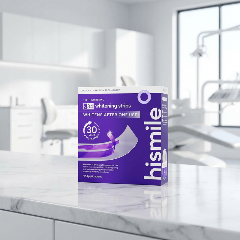 Paso 1: Paquete de LUMORA Purple Whitening Strips listo para abrir